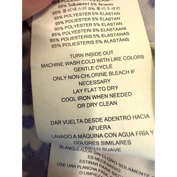 Michael Kors 3X Plus Blue White Mini Floral Scoop Neck Stretchy Flowy Dress - Picture 6 of 11